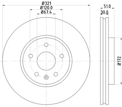 Disco de freno HELLA 8DD 355 129-091 (Sustituye a 8DD 355 121-581) Compra Ahora